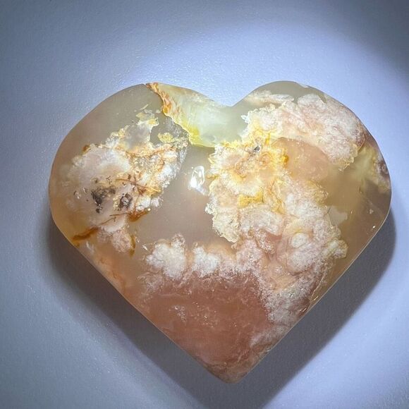 Flower Agate Heart Carving (#1)‎ - Picture 6 of 14